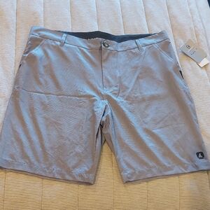 Gray Flat Front Athletic Shorts